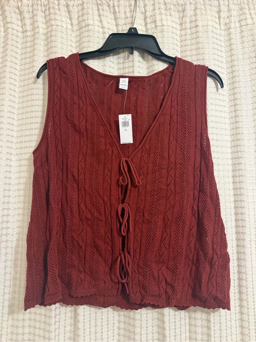 Old Navy Rust Red Knit Tie-Front Tank